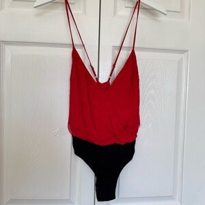 Reformation Red Bodysuit